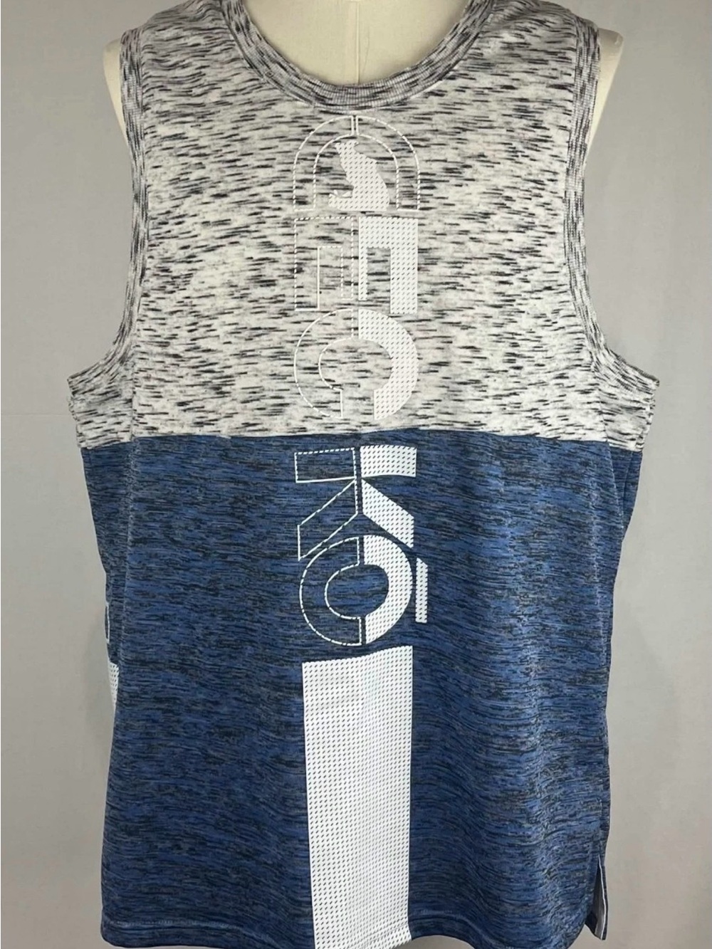 Ecko Unltd. Tank Top Mens 2XL Gray Blue Graphic RhinoPrint Sleeveless